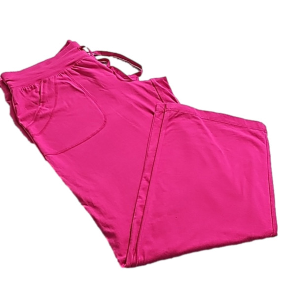 DANSKIN NOW wide leg sweats pink posey large new - Picture 1 of 7